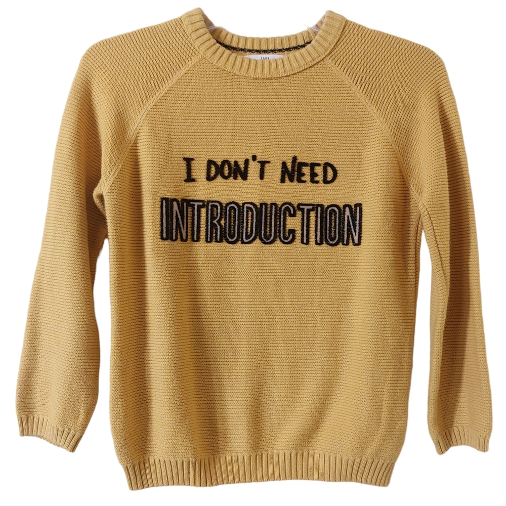 Zara Kids Collection The Knit Wear No Introduction Mustard Yellow Sweater Size 9